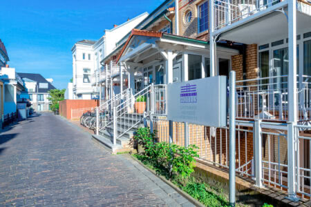 Außenansicht vom Gästehaus Meerzeit auf Norderney